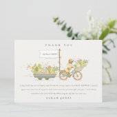 地元で栽培されたゴールデンレトリバーフローラベビーシャワー サンキューカード (スタンド正面)