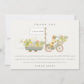 地元で栽培されたゴールデンレトリバーフローラベビーシャワー サンキューカード (正面)