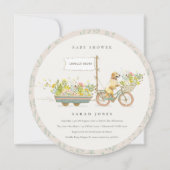 地元で栽培されたゴールデンレトリバーフローラベビーシャワー サンキューカード (正面)