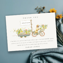 地元で栽培されたゴールデンレトリバーフローラベビーシャワー サンキューカード