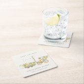 地元で栽培されたゴールデンレトリバーフローラベビーシャワー スクエアペーパーコースター (インサイチュ)