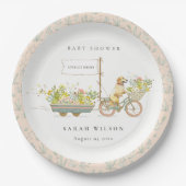 地元で栽培されたゴールデンレトリバーフローラベビーシャワー ペーパープレート (正面)