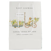 地元で栽培されたゴールデンレトリバーフローラベビーシャワー ミディアムペーパーバッグ (裏面)