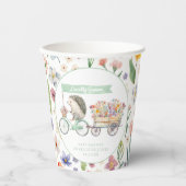 地元で栽培されたハリネズミ赤ちゃんシャワーカップ – 緑 紙コップ (正面)