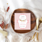 地元で栽培されたピンクのガールベビーシャワーベビーの散水 スタンダードカクテルナプキン