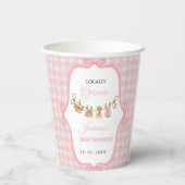 地元で栽培されたピンクのガールベビーシャワーベビーの散水 紙コップ (裏面)