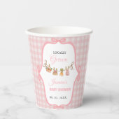地元で栽培されたピンクのガールベビーシャワーベビーの散水 紙コップ (正面)