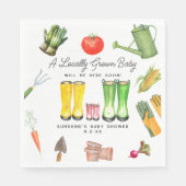 地元で栽培されたピンクのブーツ野菜ベビーシャワー スタンダードランチョンナプキン (正面)