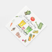 地元で栽培されたピンクのブーツ野菜ベビーシャワー スタンダードランチョンナプキン (角)