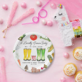 地元で栽培されたピンクのブーツ野菜ベビーシャワー ペーパープレート (パーティー)