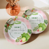 地元で栽培されたピンクのベビー農家市場ベビーシャワー ペーパープレート