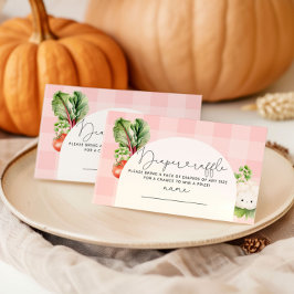 地元で栽培されたピンクの野菜おむつラッフルチケット エンクロージャーカード