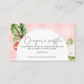 地元で栽培されたピンクの野菜おむつラッフルチケット エンクロージャーカード (正面)