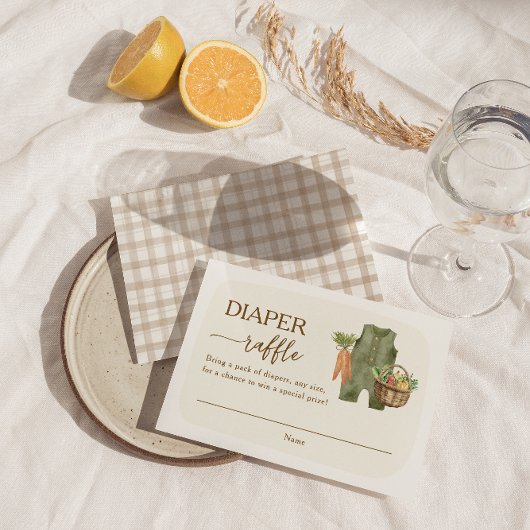 地元で栽培されたファーマーズマーケットおむつラッフル エンクロージャーカード