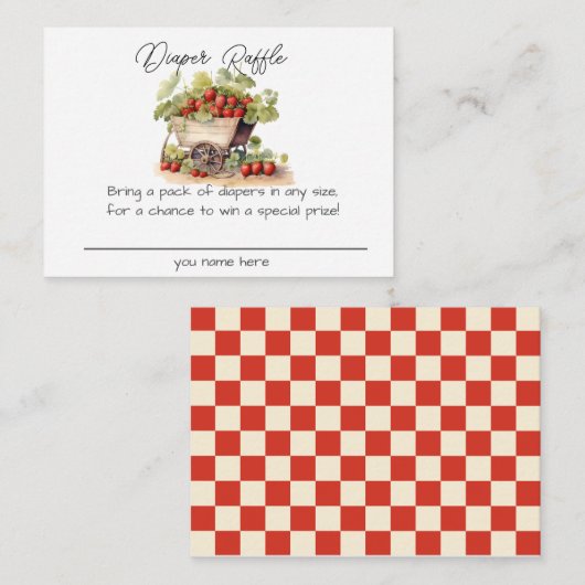 地元で栽培されたファーマーズマーケットおむつラッフル エンクロージャーカード (正面/裏面)