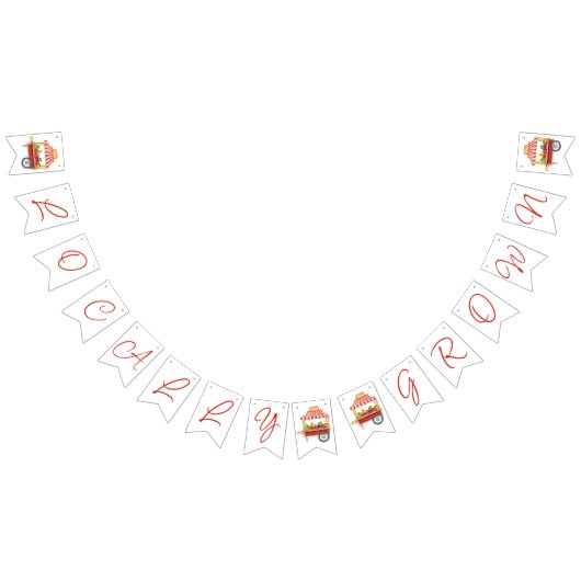 地元で栽培されたファーマーズマーケットの赤ちゃんシャワー バンティングフラッグ (全)