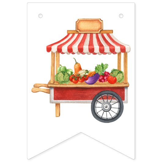 地元で栽培されたファーマーズマーケットの赤ちゃんシャワー バンティングフラッグ (第1の旗)