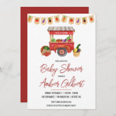 地元で栽培されたファーマーズマーケットの赤ちゃんシャワー 招待状 (正面/裏面)