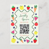 地元で栽培されたファーマーズマーケットベビーシャワー登録 エンクロージャーカード (正面)