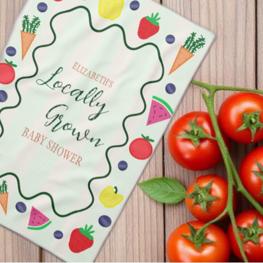 地元で栽培されたファーマーズマーケットベビーシャワー キッチンタオル