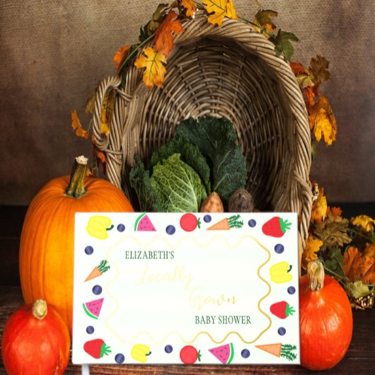 地元で栽培されたファーマーズマーケットベビーシャワー ゲストブック