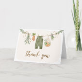 地元で栽培されたファーマーズマーケットベビーシャワー サンキューカード (正面)