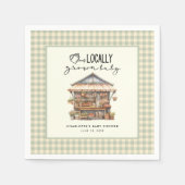 地元で栽培されたファーマーズマーケットベビーシャワー スタンダードカクテルナプキン (正面)