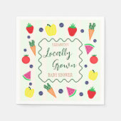 地元で栽培されたファーマーズマーケットベビーシャワー スタンダードカクテルナプキン (正面)