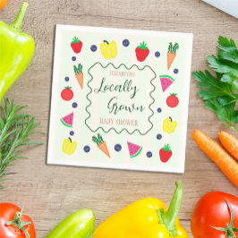 地元で栽培されたファーマーズマーケットベビーシャワー スタンダードカクテルナプキン