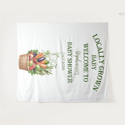 地元で栽培されたファーマーズマーケットベビーシャワー タペストリー (正面(横))