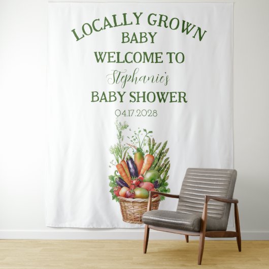 地元で栽培されたファーマーズマーケットベビーシャワー タペストリー (インサイチュ)