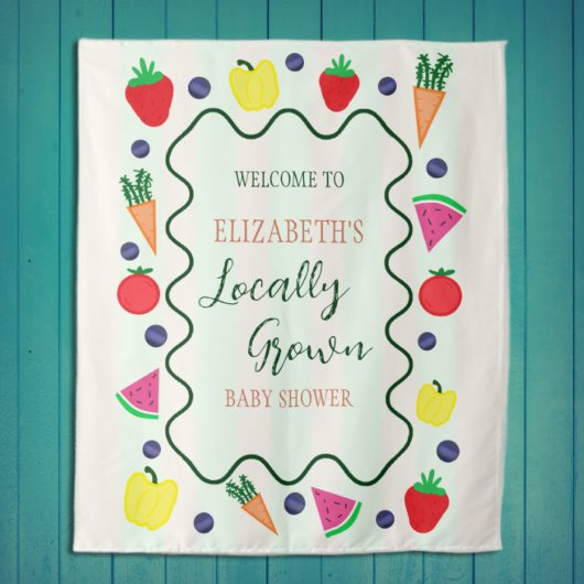 地元で栽培されたファーマーズマーケットベビーシャワー タペストリー