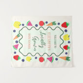 地元で栽培されたファーマーズマーケットベビーシャワー タペストリー (正面(横))