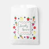 地元で栽培されたファーマーズマーケットベビーシャワー フェイバーバッグ (正面)