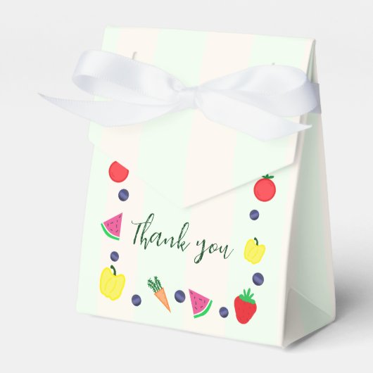 地元で栽培されたファーマーズマーケットベビーシャワー フェイバーボックス (正面サイド)