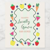 地元で栽培されたファーマーズマーケットベビーシャワー ワインラベル (シングルラベル)