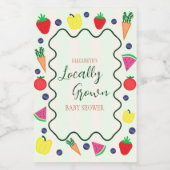 地元で栽培されたファーマーズマーケットベビーシャワー ワインラベル (シングルラベル)
