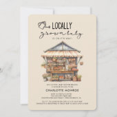 地元で栽培されたファーマーズマーケットベビーシャワー 招待状 (正面)