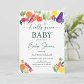 地元で栽培されたファーマーズマーケットベビーシャワー 招待状 (スタンド正面)