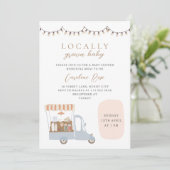 地元で栽培されたファーマーズマーケットベビーシャワー 招待状 (スタンド正面)