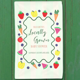 地元で栽培されたファーマーズマーケットベビーシャワー 横断幕