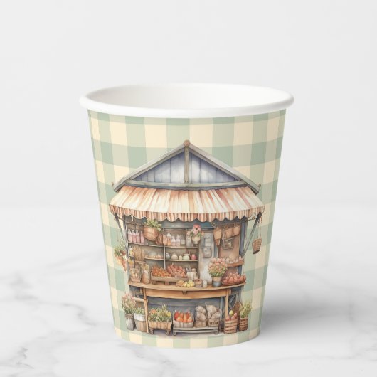 地元で栽培されたファーマーズマーケットベビーシャワー 紙コップ (正面)