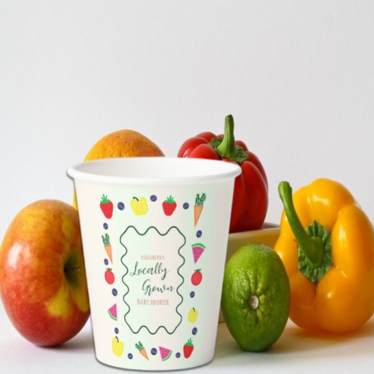 地元で栽培されたファーマーズマーケットベビーシャワー 紙コップ