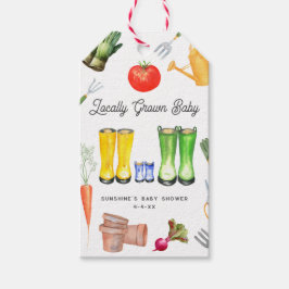 地元で栽培されたブルーブーツガーデン赤ちゃんシャワー ギフトタグ