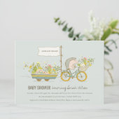 地元で栽培されたヘッジホッグフローラベビーシャワー招待状 サンキューカード (スタンド正面)