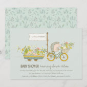 地元で栽培されたヘッジホッグフローラベビーシャワー招待状 サンキューカード (正面/裏面)