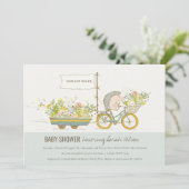 地元で栽培されたヘッジホッグフローラベビーシャワー招待状 サンキューカード (スタンド正面)