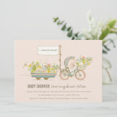 地元で栽培されたヘッジホッグフローラベビーシャワー招待状 サンキューカード (スタンド正面)