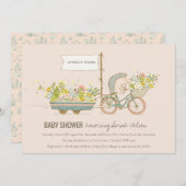 地元で栽培されたヘッジホッグフローラベビーシャワー招待状 サンキューカード (正面/裏面)
