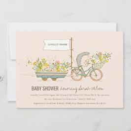 地元で栽培されたヘッジホッグフローラベビーシャワー招待状 サンキューカード